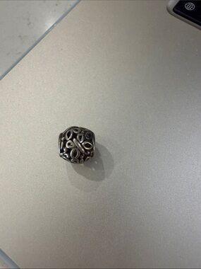 Pandora Silver filigree Openwork Floral Bead Charm